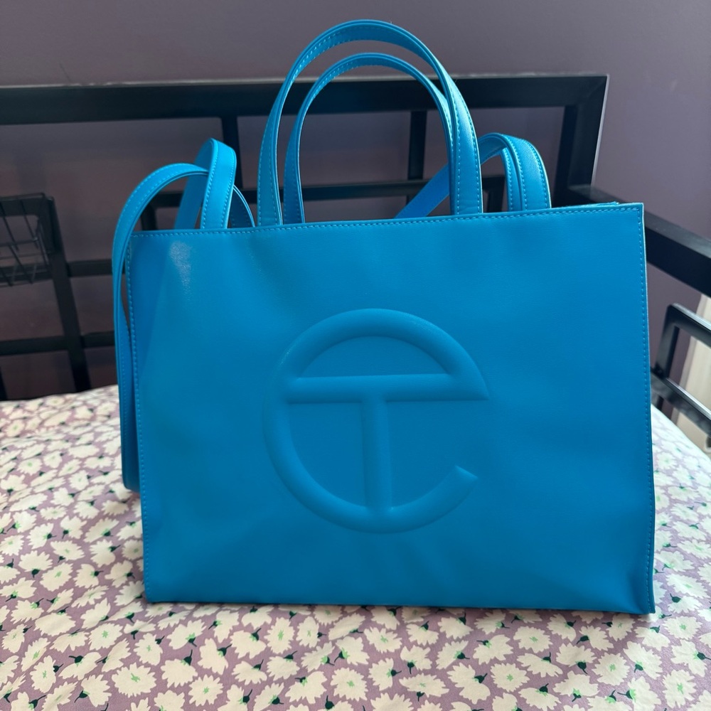 Telfar Medium Shopping Bag in Cyan Blue